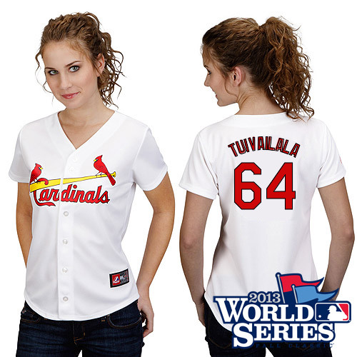 Sam Tuivailala #64 mlb Jersey-St Louis Cardinals Women's Authentic Home White Cool Base World Series Baseball Jersey